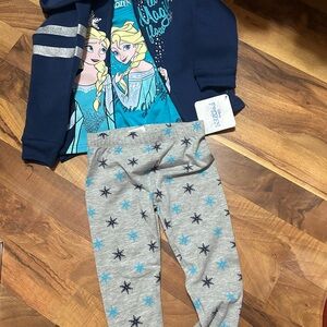 NEW Girl 3T Elsa Outfit (Jacket, Short Sleeve Shirt, & Leggings)